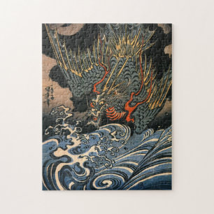 Utagawa Kuniyoshi Drache, der in Wasser taucht Puzzle
