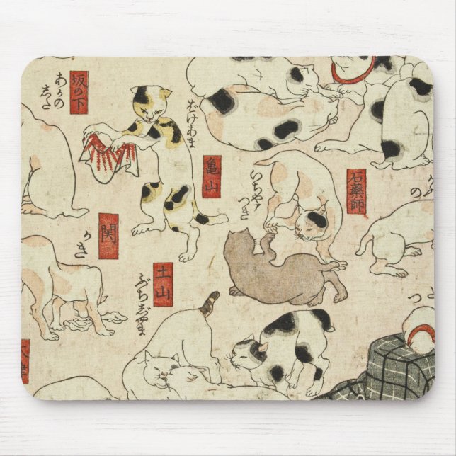 Utagawa Kuniyoshi - Katzen Mousepad (Vorne)