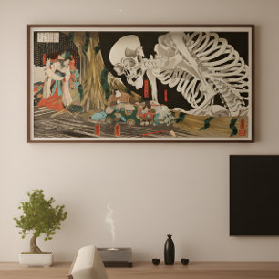 Utagawa Kuniyoshi Takiyasha Hexe Skelett Poster