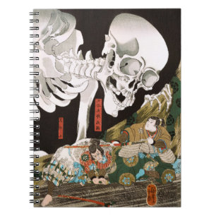 Utagawa Kuniyoshi Warrior vs. Ghost, japanische Ku Notizblock