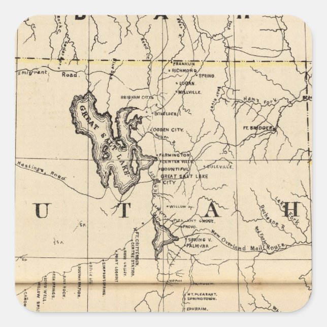 Utah 9 quadratischer aufkleber (Vorderseite)