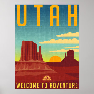 Utah-Abenteuer - Vintager Entwurf Poster