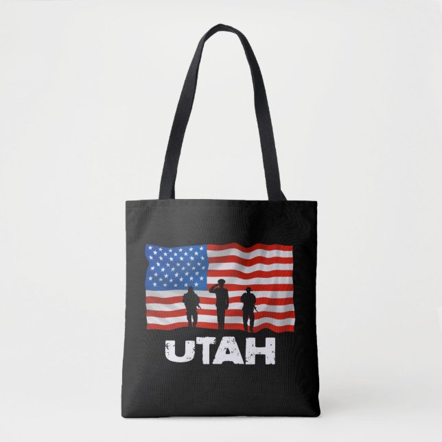 Utah, American Flag Tote Bag (Vorderseite)