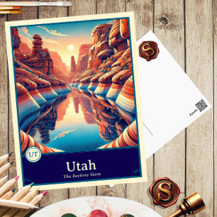 Utah Anime-Stil Cel-Shaded Postkarte