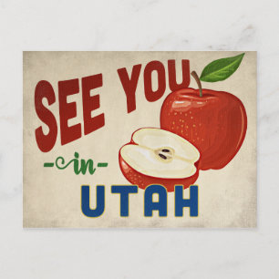 Utah Apple - Vintage Travel Postkarte
