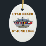 Utah Beach 6th June 1944 Keramikornament<br><div class="desc">Utah Beach 6th June 1944: Normandy landings</div>