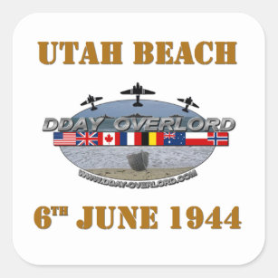 Utah Beach 6th June 1944 Quadratischer Aufkleber