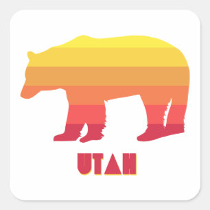 Utah Bear Quadratischer Aufkleber