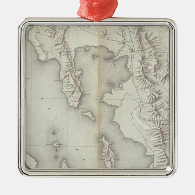 Utah-Becken topographisch Silbernes Ornament (Vorne)