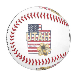 Utah Bee United Staaten Retro Map Vintag USA Baseball