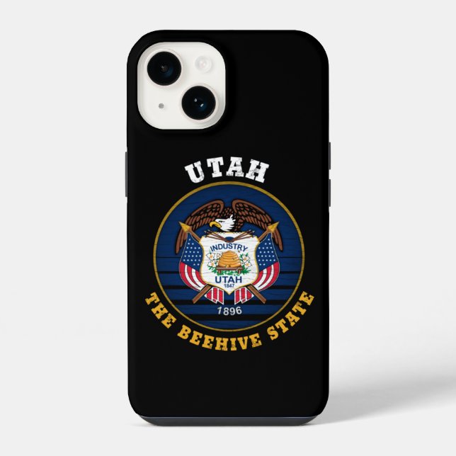 UTAH BEEHIVE STAAT FLAG iPhone HÜLLE (Rückseite)