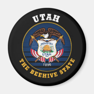 UTAH BEEHIVE STAAT FLAG MAGNET