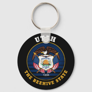 UTAH BEEHIVE STAAT FLAG SCHLÜSSELANHÄNGER