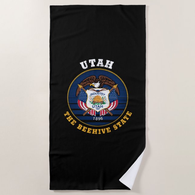 UTAH BEEHIVE STAAT FLAG STRANDTUCH (Vorderseite)