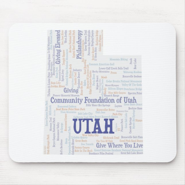 UTAH - Benutzerdefinierte Word-Cloud Mousepad (Vorne)