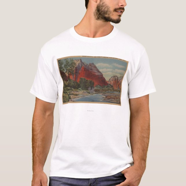 Utah - Berg majestätisch u. die Landung des Engels T-Shirt (Vorderseite)