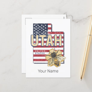 Utah Biene Vereinigte Staaten Retro Karte Vintage