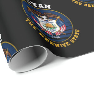 UTAH-BIENENSTOCK-STaatsflagge Geschenkpapier