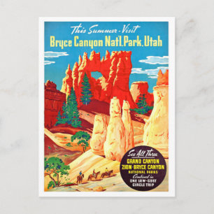 Utah, Bruce Canyon Nationalpark, Vintage-Reise Postkarte