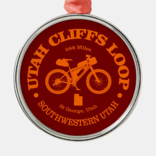 Utah Cliffs Loop (Radfahren) Ornament Aus Metall