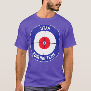 Utah Curling Team Sweep Rock UT Staat Kontur T-Shirt
