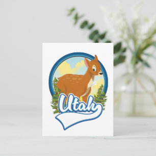 Utah Deer Travel Logo Feiertagspostkarte