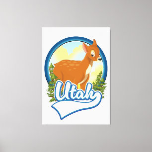 Utah Deer Travel Logo Leinwanddruck