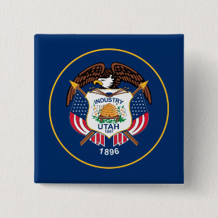 Utah: Der beehive Staat US-Flagge, Industrie Button