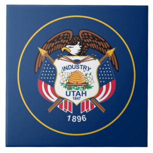 Utah: Der beehive Staat US-Flagge, Industrie Fliese