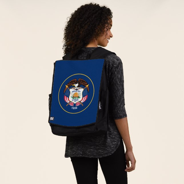 Utah: Der beehive Staat US-Flagge, Industrie Rucksack (Ausgewaschen)