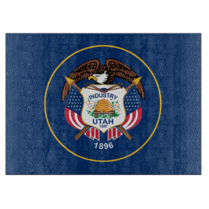 Utah: Der beehive Staat US-Flagge, Industrie Schneidebrett