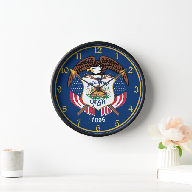 Utah: Der beehive Staat US-Flagge, Industrie Uhr (Zuhause)