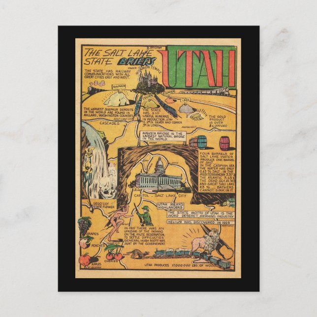 Utah, der Staat des Salzsees Postkarte (Vorderseite)