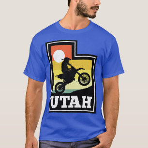 Utah Dirt Bike Vintag Sunset Staat Form T-Shirt