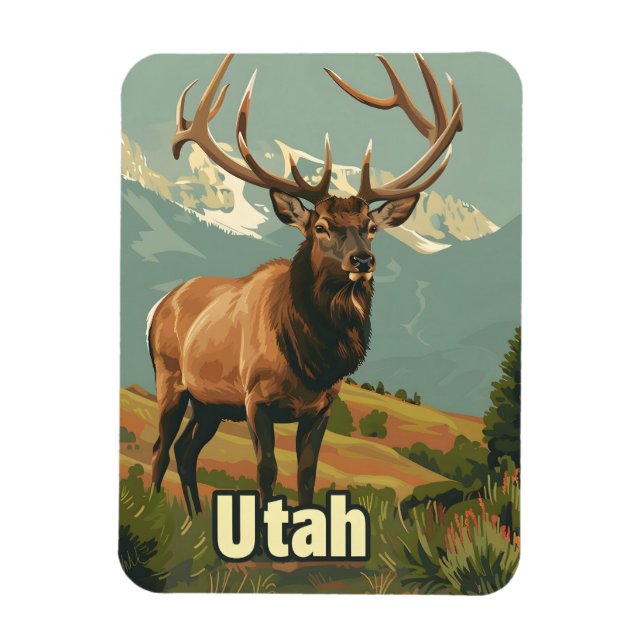 Utah Elk Magnet (Vertikal)
