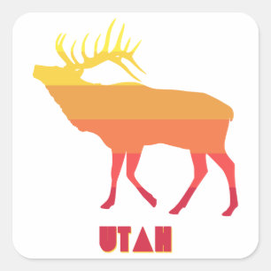 Utah Elk Quadratischer Aufkleber