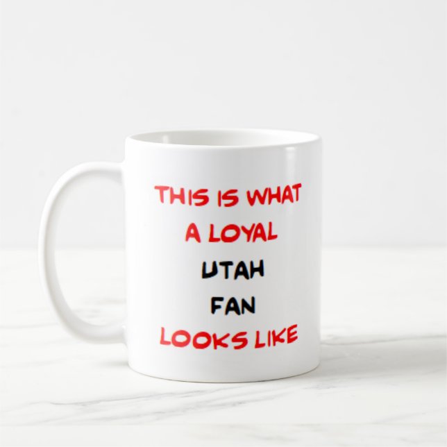 Utah-Fan, treu Kaffeetasse (Links)