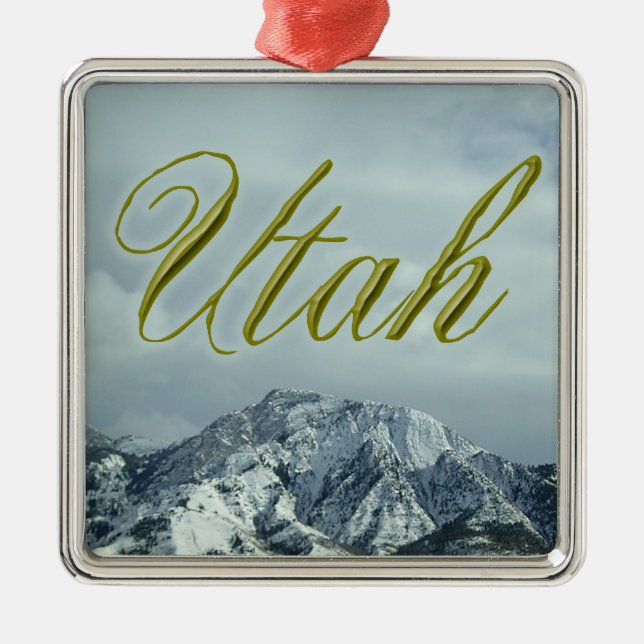 Utah-Feiertags-Verzierung Silbernes Ornament (Vorne)