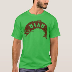 Utah Fish Wordmark Brown T-Shirt