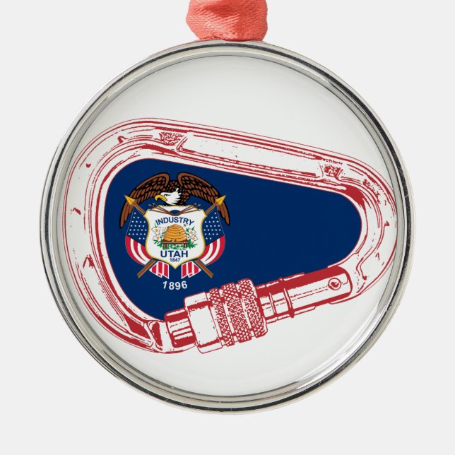 Utah Flag Klettersteig Carabiner Ornament Aus Metall (Vorne)