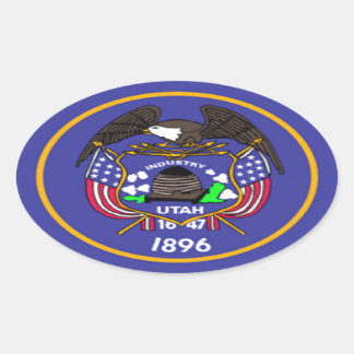 Utah Flag Ovaler Aufkleber