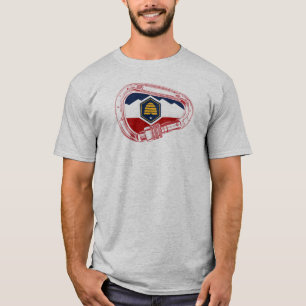 Utah Flag Rock Climbing Carabiner T-Shirt