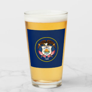 Utah-Flagge Glas