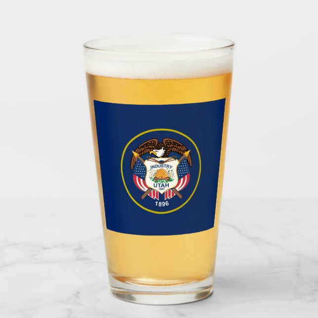 Utah-Flagge Glas (Vorne (Gefüllt))