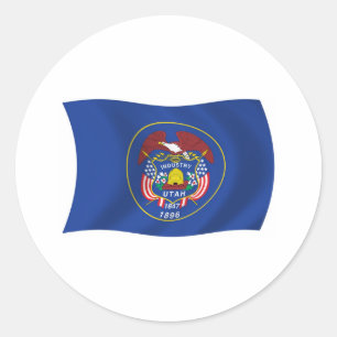 Utah-Flaggenaufkleber Runder Aufkleber