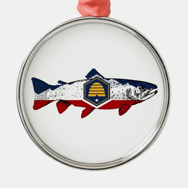 Utah Forellenfischerei Ornament Aus Metall (Vorne)