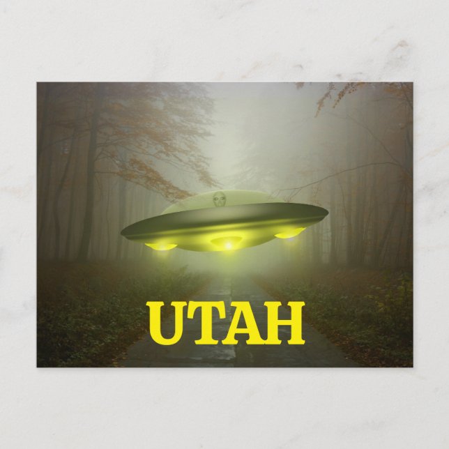 UTAH FUNNY SPACESHIP UFO Postkarte (Vorderseite)