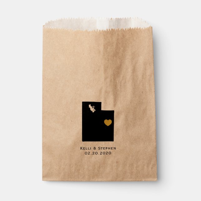 Utah Gastgeschenk Hochzeit Leckerei Säcke, Geschen Geschenktütchen (Vorderseite)