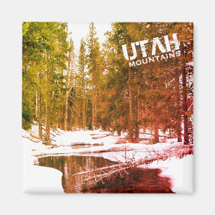 Utah-Gebirgswinter-Landschaft Magnet