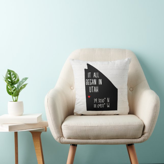 Utah GPS Koordinaten mit Herz Kissen (Stuhl )